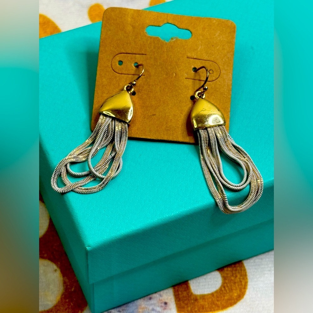 Chandelier Gold and Silver Dangle Earrings
